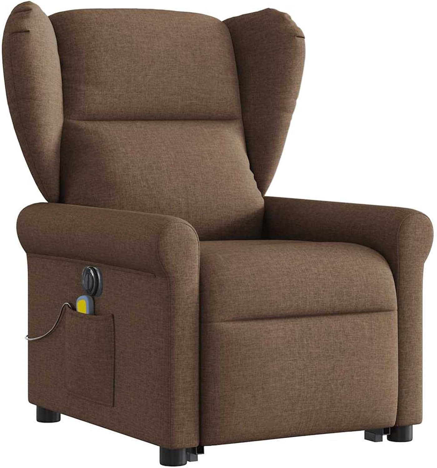 Homgoday Elektrischer Massagesessel mit Aufstehhilfe Braun Stoff Relaxsessel Model3303408