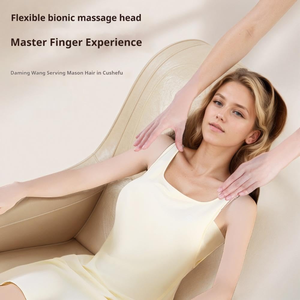 Shangxing Full-Body airbag System of Electric Massage Chair, Zero Gravity Design, Lumbar Heating Function, Bluetooth Music headrest, White.