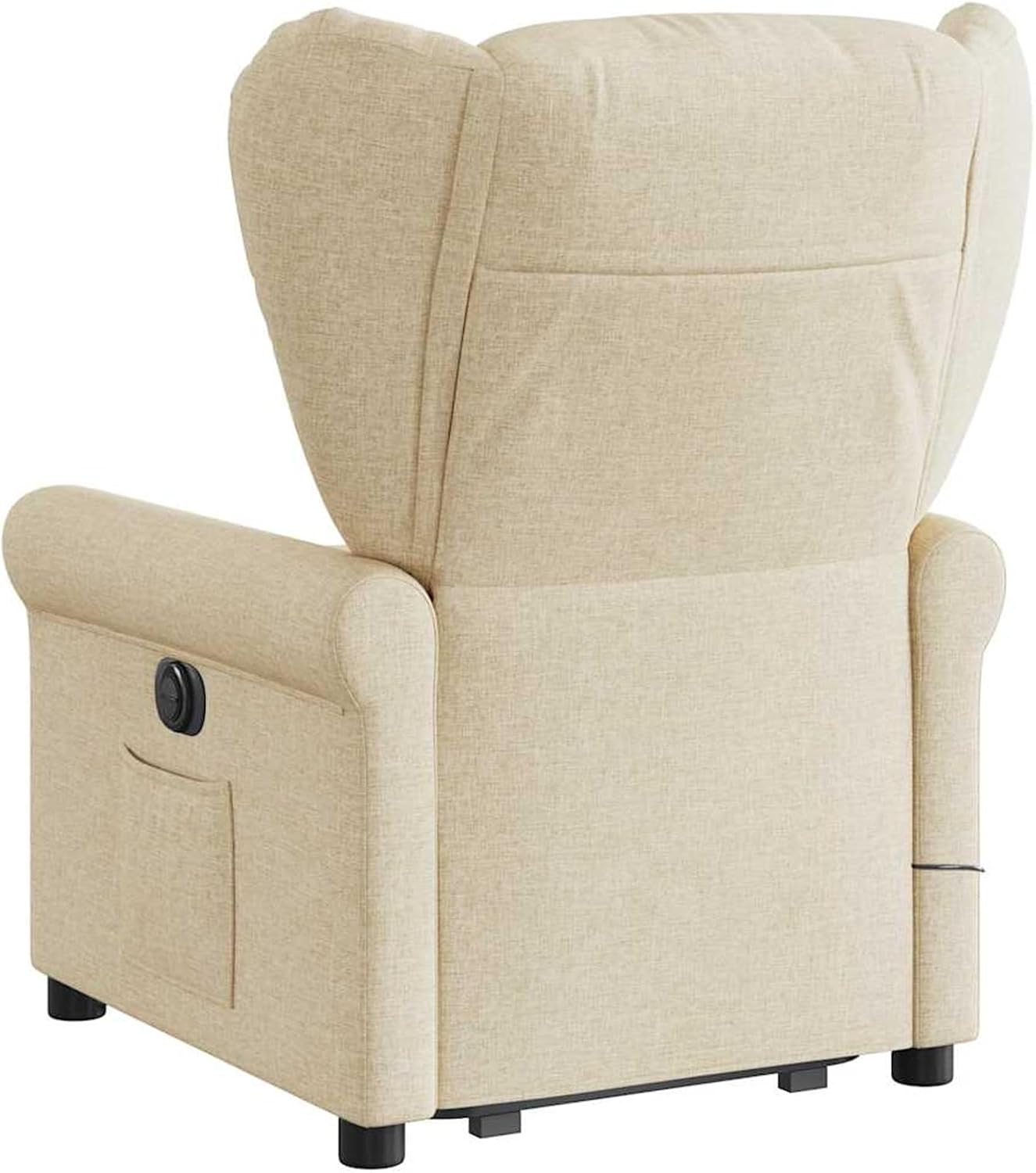 Homgoday Massagesessel mit Aufstehhilfe Creme Stoff Relaxsessel Model3303392