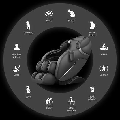 Violissima Ganzkörper-Massagesessel, Shiatsu-Massagesessel mit Zero-Gravity-Funktion, SL-Schiene, 12 automatische Massageprogramme, Wärmetherapie, Fußrollen, Bluetooth