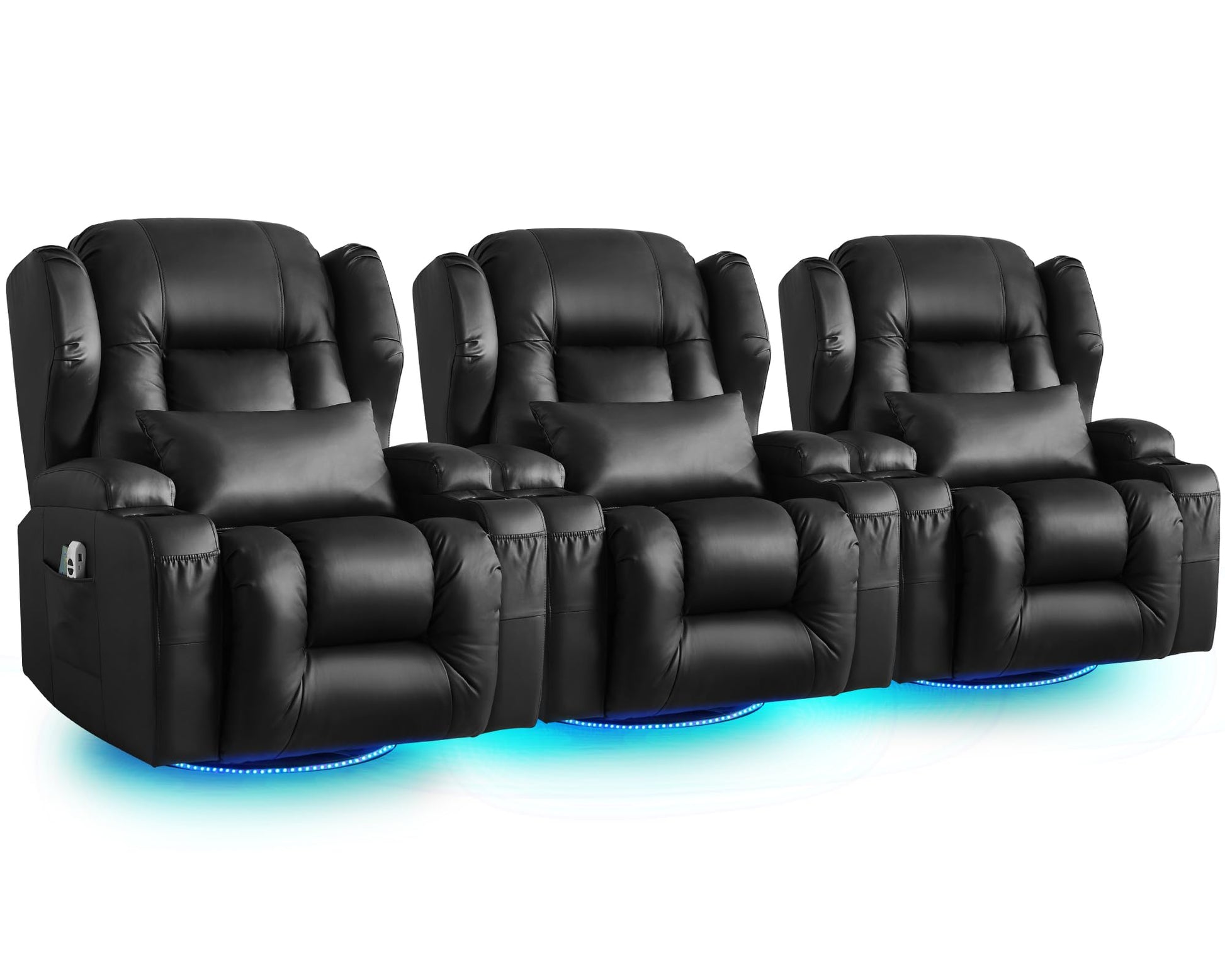 SAMERY Relaxsessel Elektrisch mit Massage & Heizung, Samt Fernsehsessel mit Liegefunktion, 270° Drehbar & 30° Wippbar, USB/LED/Typ-C – Kinosessel TV Sessel Sofa Chair für Wohnzimmer (1, Rotbraun) 7038