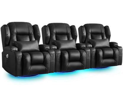 SAMERY Relaxsessel Elektrisch mit Massage & Heizung, Samt Fernsehsessel mit Liegefunktion, 270° Drehbar & 30° Wippbar, USB/LED/Typ-C – Kinosessel TV Sessel Sofa Chair für Wohnzimmer (1, Rotbraun) 7038