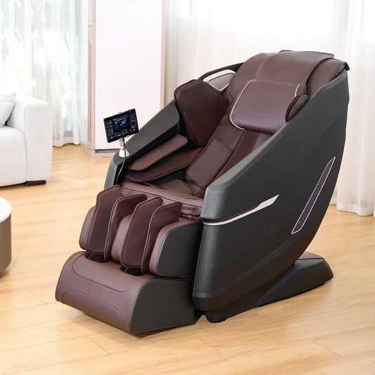 VEVOR Massagesessel mit Flexibler SL-Schiene, 3D-Ganzkörper-Shiatsu-Massagegerät, Schwerelosigkeit, 10 bis 18 Automatikmodi, Heizung, Bluetooth-Lautsprecher, Luftkissen und Touchscreen 160 kg