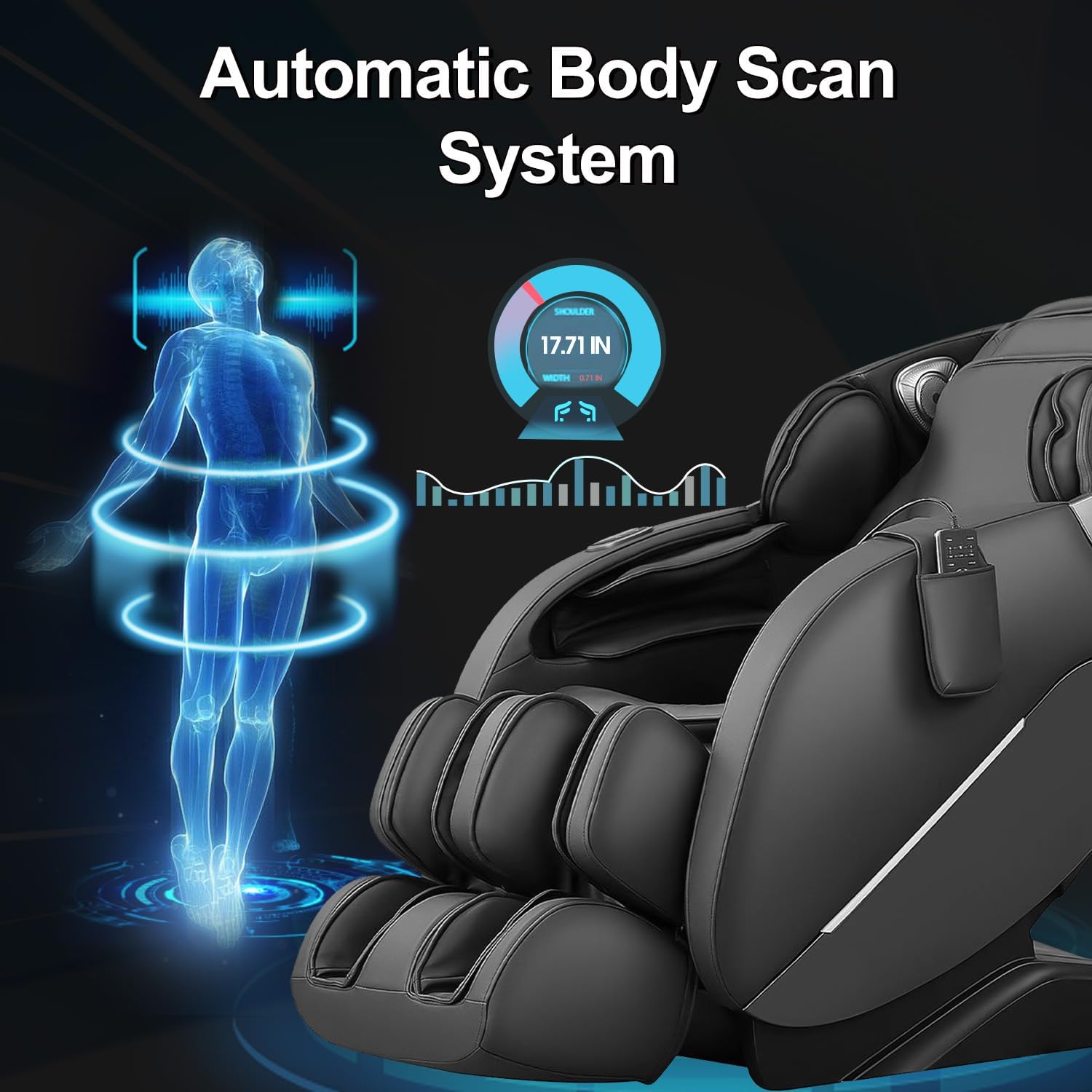 Violissima Ganzkörper-Massagesessel, Shiatsu-Massagesessel mit Zero-Gravity-Funktion, SL-Schiene, 12 automatische Massageprogramme, Wärmetherapie, Fußrollen, Bluetooth