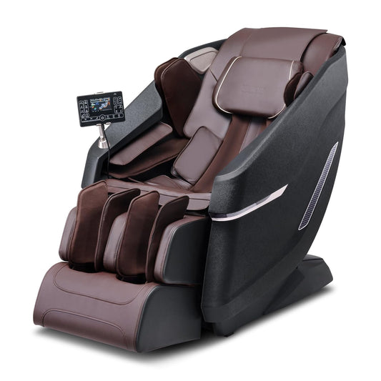 VEVOR Massagesessel mit Flexibler SL-Schiene, 3D-Ganzkörper-Shiatsu-Massagegerät, Schwerelosigkeit, 10 bis 18 Automatikmodi, Heizung, Bluetooth-Lautsprecher, Luftkissen und Touchscreen 160 kg