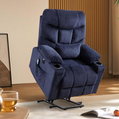 Consofa Power Lift Liegestuhl für ältere Menschen, Lift Chair mit Wärme und Massage, Power Lift Liegestuhl für Wohnzimmer mit unendlicher Position, USB-A&C, Getränkehalter, Seitentasche