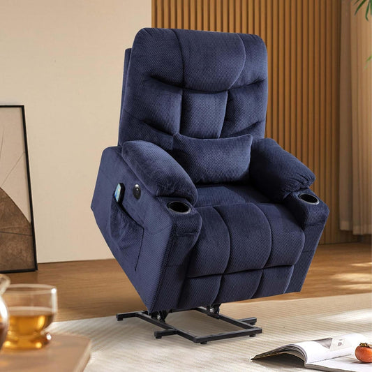 Consofa Power Lift Liegestuhl für ältere Menschen, Lift Chair mit Wärme und Massage, Power Lift Liegestuhl für Wohnzimmer mit unendlicher Position, USB-A&C, Getränkehalter, Seitentasche