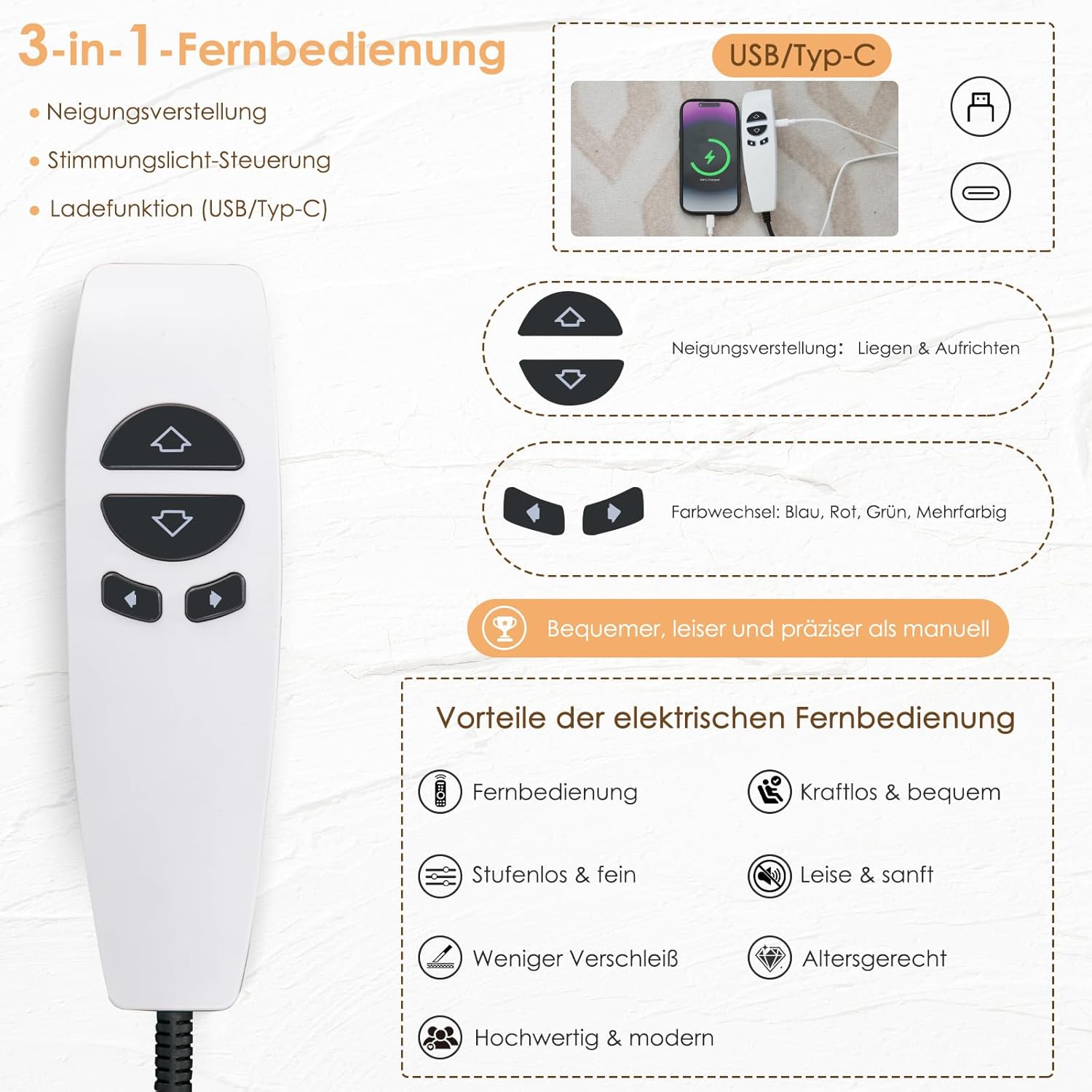 SAMERY Relaxsessel Elektrisch mit Massage & Heizung, Samt Fernsehsessel mit Liegefunktion, 270° Drehbar & 30° Wippbar, USB/LED/Typ-C – Kinosessel TV Sessel Sofa Chair für Wohnzimmer (1, Rotbraun) 7038