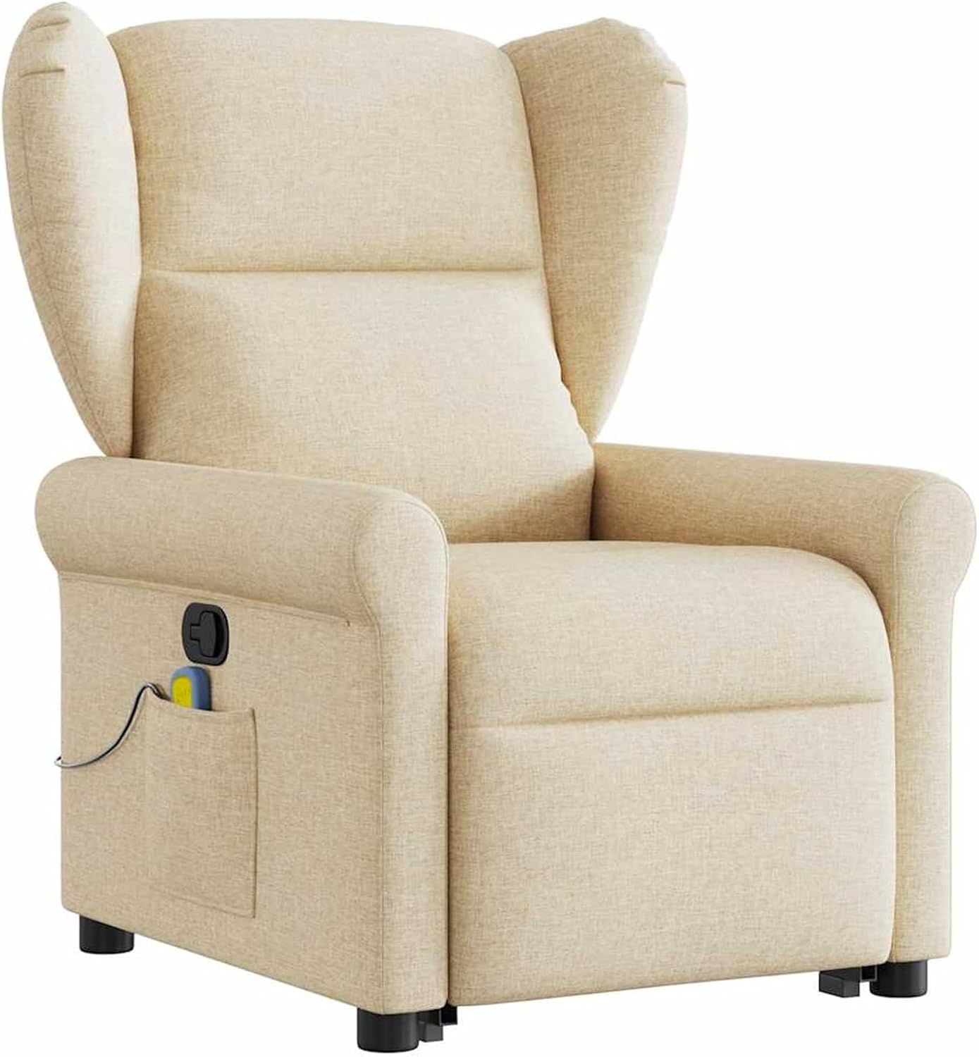 Homgoday Massagesessel mit Aufstehhilfe Creme Stoff Relaxsessel Model3303392